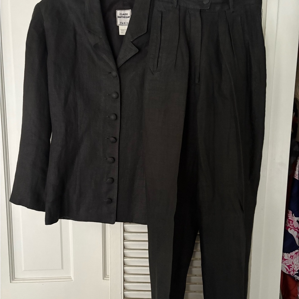 Claude Barthelemy Paris black linen suit
